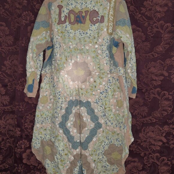 Magnolia Pearl Peach Pink Quilt Tuxedo Tailcoat Jacket Coat - Picture 4 of 10